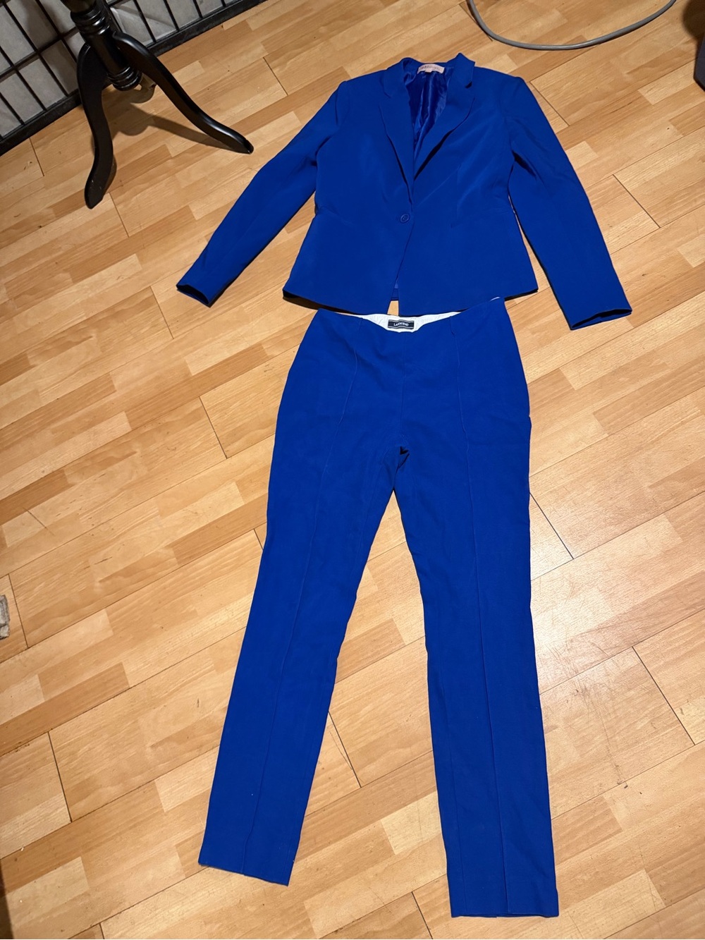 Cobalt Blue Women's Tailored Blazer & Pants Suit matching set land’s end 8/4